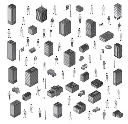 Изометрические городские здания и люди - alexzel21