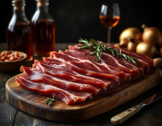 Ножка ветчины Хамон Иберико с ломтерезкой для мяса – вяленая испанская ветчина премиум-класса крупным планом - Kulkann75