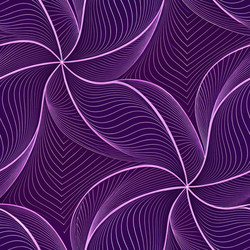 Элегантные обои с искаженными фиолетовыми линиями и изящными закручивающимися узорами. Генеративный ИИ - RomanZ