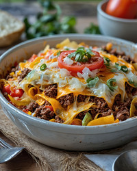 Вкуснейшая слоеная запеканка из говядины и сыра, подается со свежими овощами. Генеративный искусственный интеллект - RomanZ