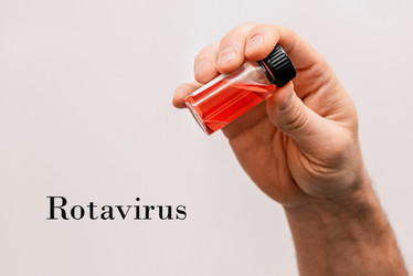 Лаборант держит пробирку, медицинская проблема пандемии ротавируса - Matroskin