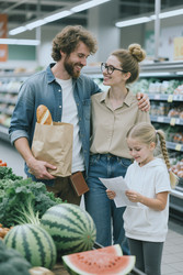 Семейные походы за продуктами и составление списка покупок в супермаркете - SeventyFour