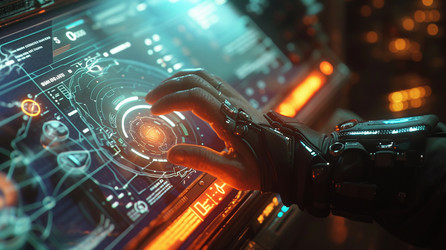Футуристический цифровой пользовательский интерфейс HUD. Футуристический фон - NeuroSky