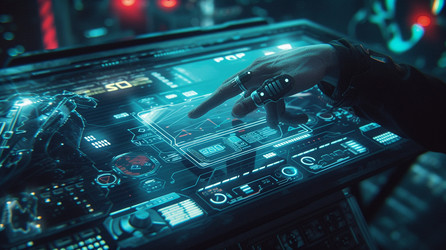 Футуристический цифровой пользовательский интерфейс HUD. Футуристический фон - NeuroSky