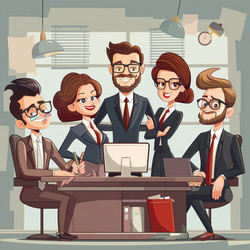 Работа в офисе в мультяшном стиле - NeuroSky