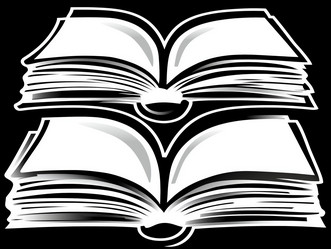 Стилизованная черно-белая иллюстрация открытых книг - NeuroSky