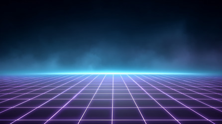 Футуристический неоновый фон в виде сетки горизонта - NeuroSky
