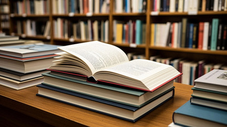 Стопка книг с открытыми страницами - Sveetlana