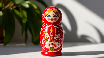 Русская матрешка красного цвета крупный план - Sveetlana