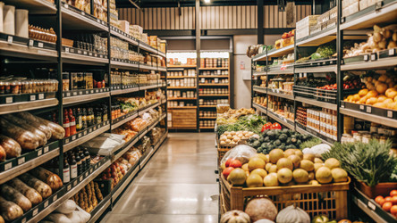 Внутри шумного украинского продуктового мегамаркета с обилием свежих продуктов. Генеративный искусственный интеллект - RomanZ