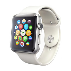 Реалистичные умные часы Apple Watch с ярким дисплеем в изолированном режиме стандартного масштаба. Генеративный ИИ - RomanZ