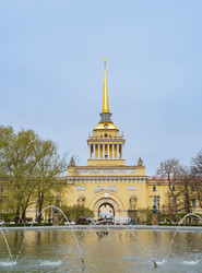 Санкт-Петербург. Вид на Адмиралтейство, фонтан в Александровском саду - MariaPaina
