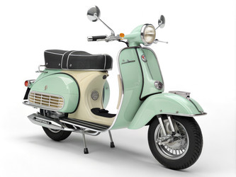 Визуализация классического скутера Lambretta Li Series II в идеальном состоянии. Генеративный искусственный интеллект - RomanZ