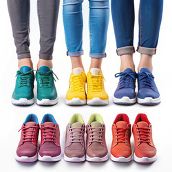 Women’s Sneaker Options Displayed With Vibrant Colors and Styles for Casual Wear. Generative AI - RomanZ