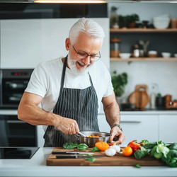Опытный повар с удовольствием готовит разнообразные вкусные блюда из свежих, качественных ингредиентов на современной кухне - Neirfy