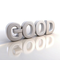 Текстовый эффект на белом фоне усиливает слово «Good». Генеративный ИИ - RomanZ