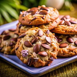 Вкуснейшее печенье «Almond Joy» на тарелке — лакомство на любой случай. Генеративный искусственный интеллект - RomanZ