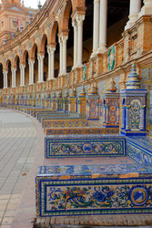 benches of Plaza de España, Seville, Spain - Neirfy