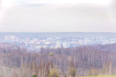 Городской пейзаж Кемерово, вид за березовым лесом - dkorostilev78