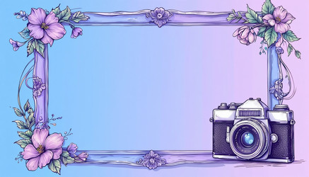 Сиреневый и синий фон для поздравительной открытки, визитной карточки фотографа или шаблона сертификата курса фотографии — идеально подходит для творческого брендинга и выпускного мастер-класса - Kulkann75