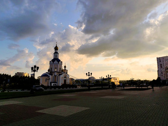 Храм Архангела Гавриила в Белгороде: силуэт на фоне драматичного неба - DaniilAlexiy