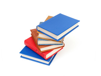 Стопка книг в разноцветных обложках, изолированные на белом фоне - Prokrida