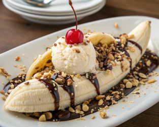 Вкуснейший банановый сплит Fluffrz с различными добавками. Генеративный ИИ - RomanZ