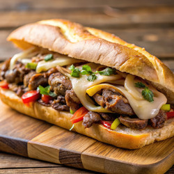 Вкусный сэндвич с разнообразным мясом и сыром. Генеративный искусственный интеллект - RomanZ