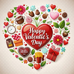 Celebrate Love With Vibrant Heart Design for Valentine’s Day Promotion. Generative AI - RomanZ