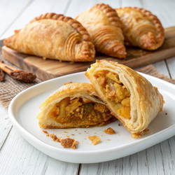 Вкусный карипап с ароматной начинкой на деревенском столе. Генеративный ИИ - RomanZ
