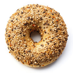 Органическая сухая приправа для бубликов «Everything Bagel» на белом фоне. Генеративный ИИ - RomanZ