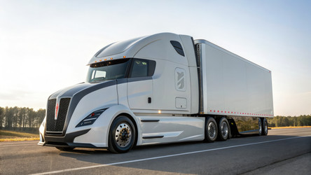 Инновационный концептуальный рендеринг электрогрузовика Kenworth в стандартном масштабе. Генеративный искусственный интеллект - RomanZ