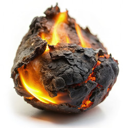 Тлеющие угли по стандартной шкале Burntrz, демонстрирующие интенсивность тепла и текстуру. Генеративный ИИ - RomanZ
