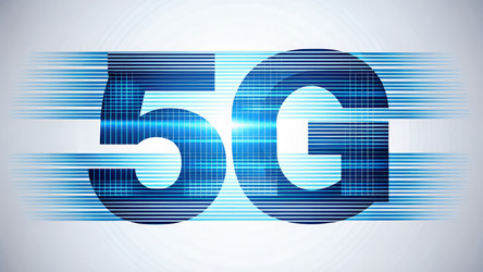 Цифровое представление синего текста 5G с горизонтальными линиями для современных технологий. Генеративный ИИ - RomanZ
