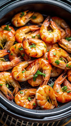 Вкуснейшие креветки, приготовленные в аэрогриле до совершенства со свежими травами. Генеративный искусственный интеллект - RomanZ
