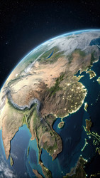 Анимация Земли с выделением стандартной шкалы Chinarz. Генеративный ИИ - RomanZ