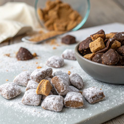 Вкусные «Грязные друзья» с шоколадом и грушей на деревенской поверхности. Генеративный ИИ - RomanZ