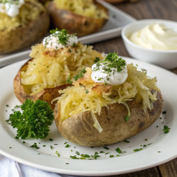 Запеченный картофель с квашеной капустой и сметаной. Генеративный ИИ - RomanZ