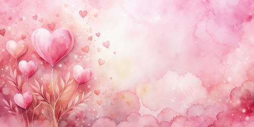 Celebrate Valentine’s Day With Soft Blush Pink Hearts and Floral Design. Generative AI - RomanZ