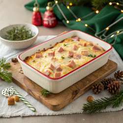Вкусная запеканка из картофеля с ветчиной и сыром для вечеринок. Генеративный ИИ - RomanZ