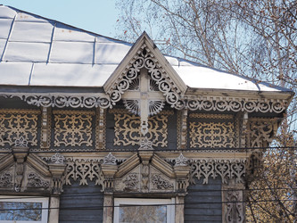 Г. Иркутск. Старый дворик. Фасад, окна, ворота. Irkutsk (marka) - marka
