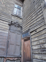 Г. Иркутск. Старый дворик. Фасад, окна, ворота. Irkutsk (marka) - marka