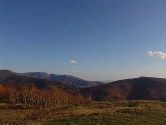 Вид с горнолыжного комплекса «Горный воздух».  Сахалин. View of the ski complex "Gorny Vozduh". Sakhalin. (marka) - marka