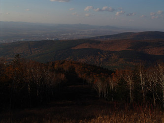 Вид с горнолыжного комплекса «Горный воздух».  Сахалин. View of the ski complex "Gorny Vozduh". Sakhalin. (marka) - marka