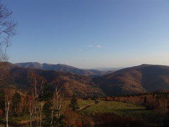 Вид с горнолыжного комплекса «Горный воздух».  Сахалин. View of the ski complex "Gorny Vozduh". Sakhalin. (marka) - marka