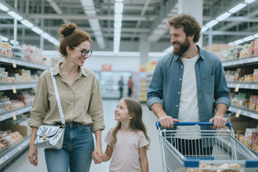 Совместные семейные покупки продуктов в супермаркете. - SeventyFour