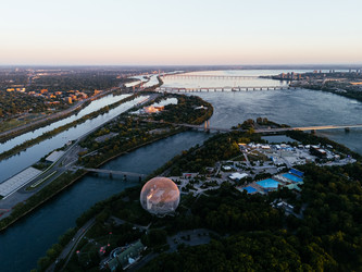 24 мая 2025 года. Вид с вертолета на трассу Формулы-1 имени Жиля Вильнева в Монреале, Квебек, Канада - EOS_Canon