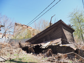 Г. Иркутск. Старый дворик. Фасад, окна, ворота. Irkutsk (marka) - marka