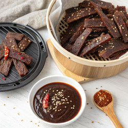 Крупный план различных этапов подготовки вяленого мяса. Генеративный искусственный интеллект - RomanZ