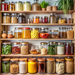 Кладовая, заполненная разнообразными продуктами для хранения. Генеративный искусственный интеллект - RomanZ